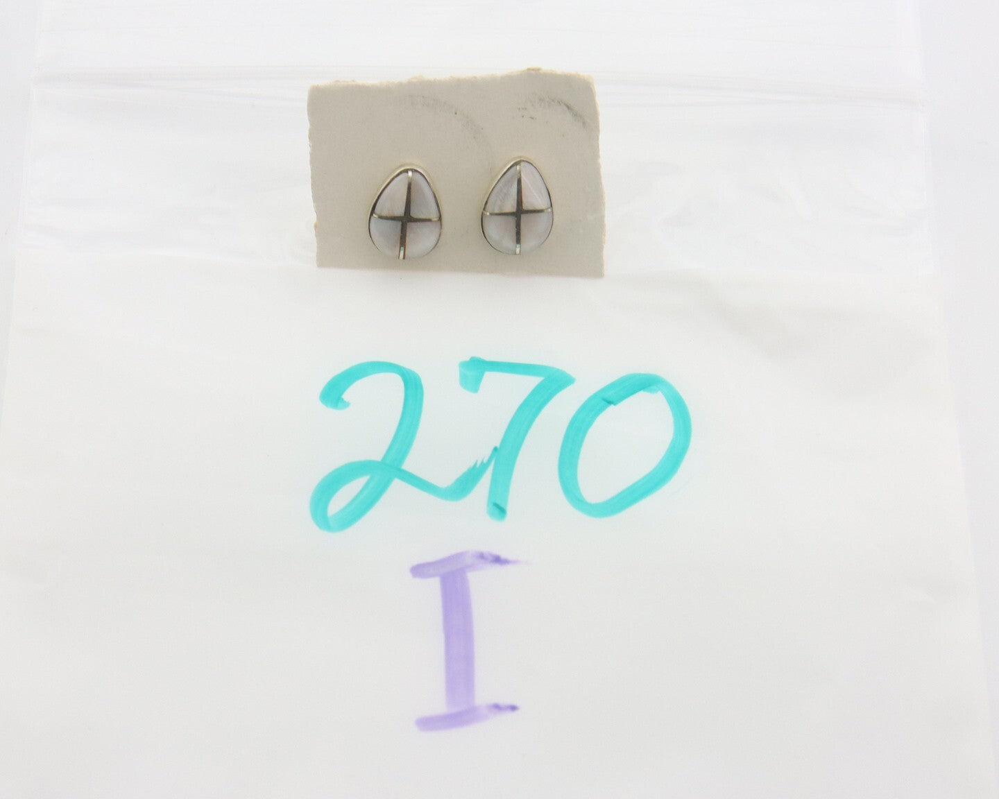 Navajo Earrings 925 Silver Pink Mussel Native American Artist C.80's