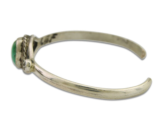 Navajo Cuff Bracelet 925 Silver Turquoise Native American Artist Handmade C.80's