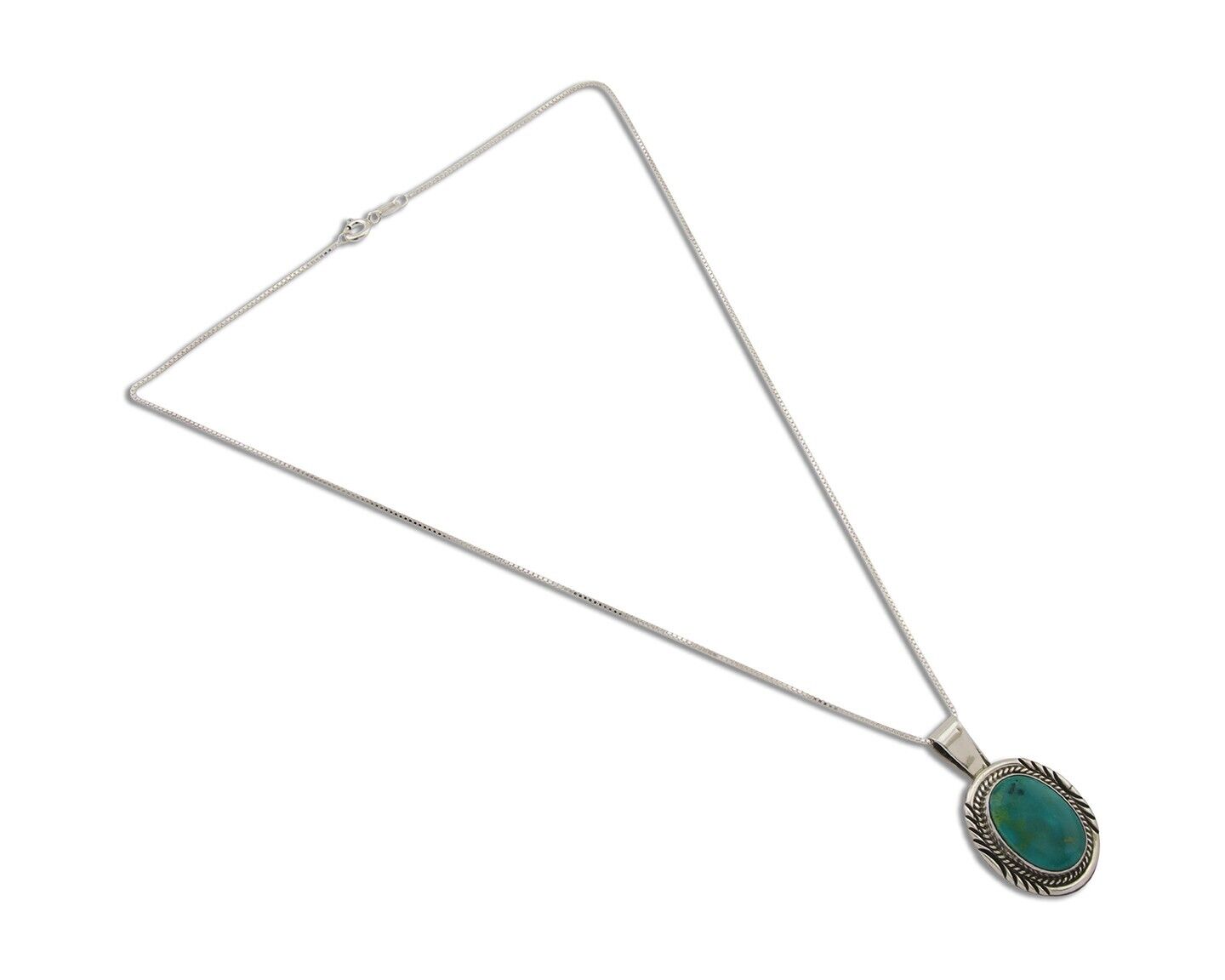 Navajo Necklace 925 Silver Natural Blue Turquoise Artist Signed Mike Begay C.80s