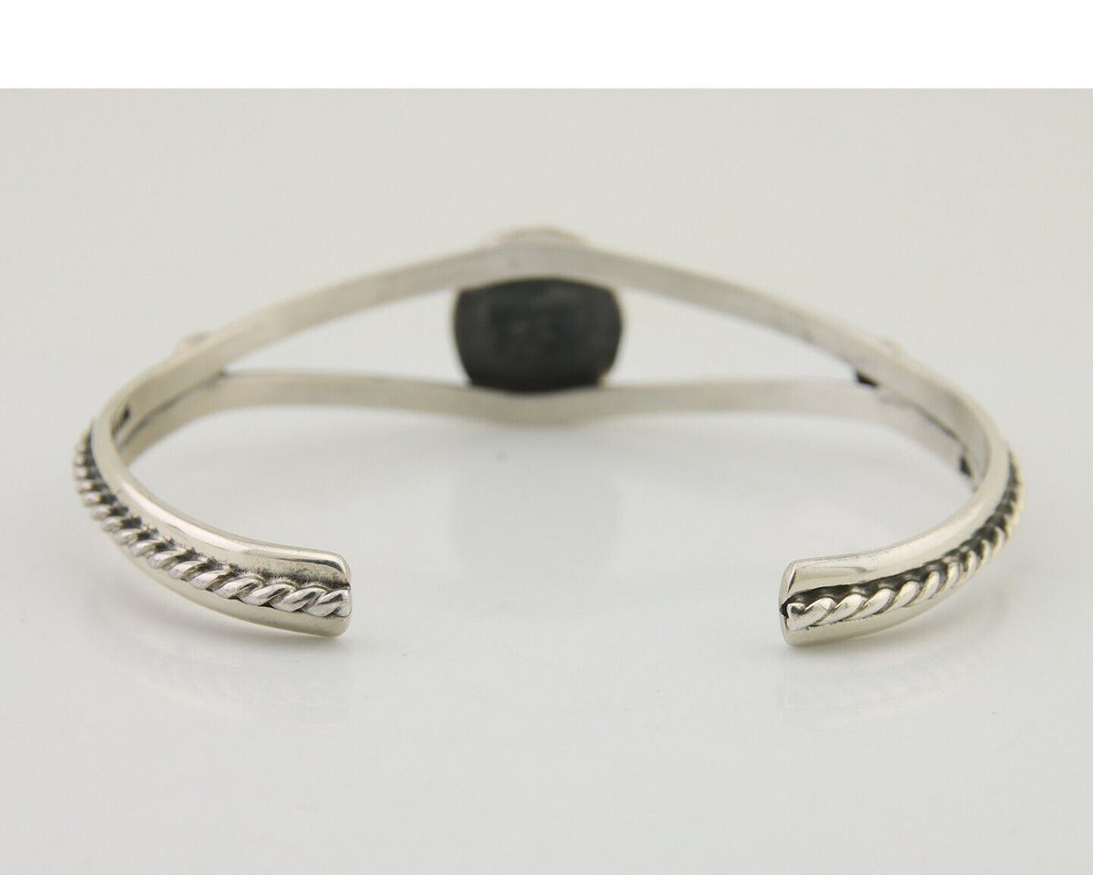 Navajo Bracelet 925 Silver Blue Turquoise Artist Signed Gecko C.80's