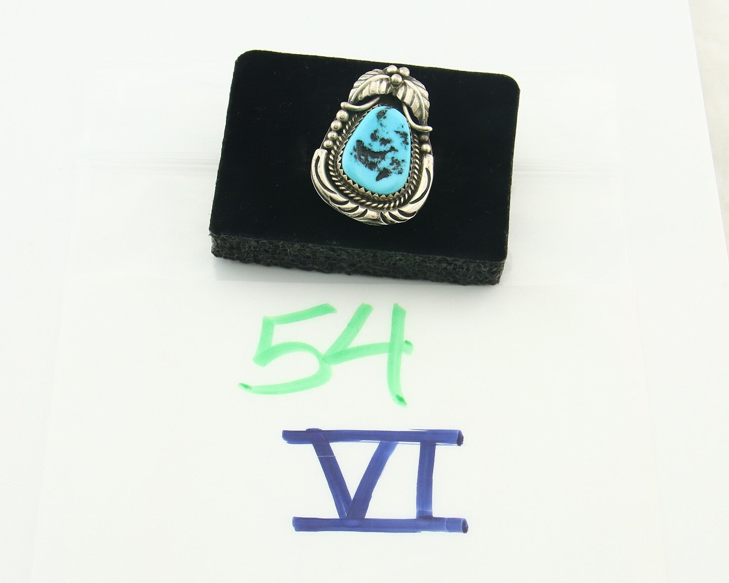 Vintage Navajo Ring Sterling Silver Authentic Turquoise Handmade Size 7.0