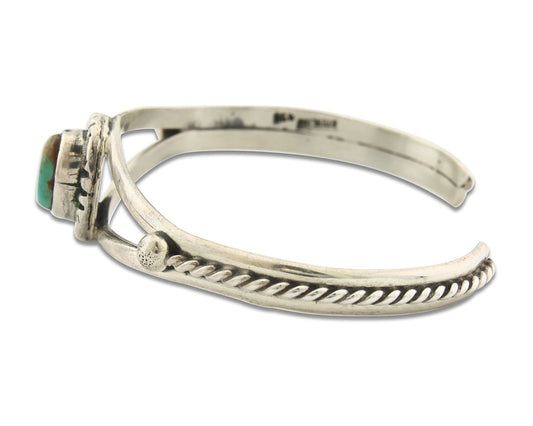 Vintage Navajo Bracelet 925 Silver Turquoise Tranditional Handmade Signed Gecko