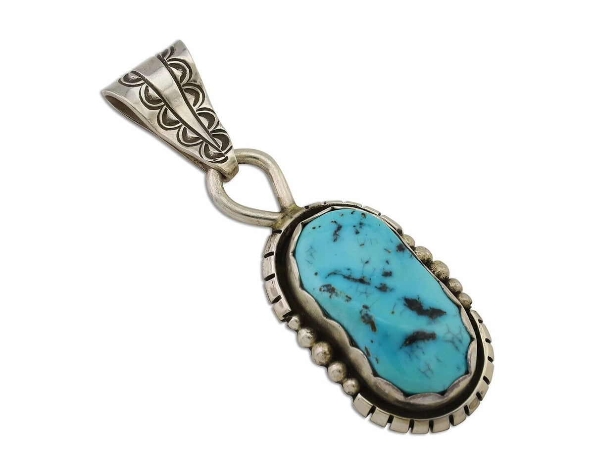 Navajo Necklace Pendant 925 Silver Turquoise Artist Tony Guerro C.80's