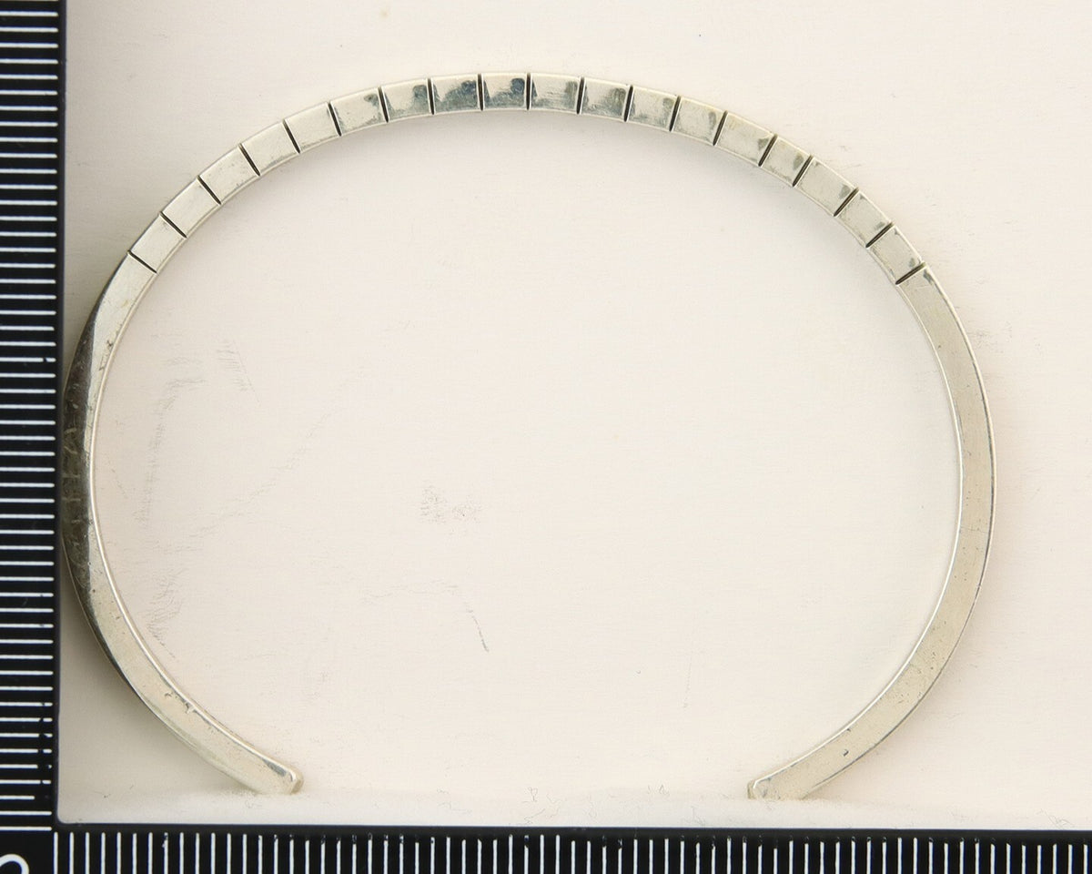 Navajo Bracelet 925 Silver Hand Stamped Signed M.C. ISASIB C.80's