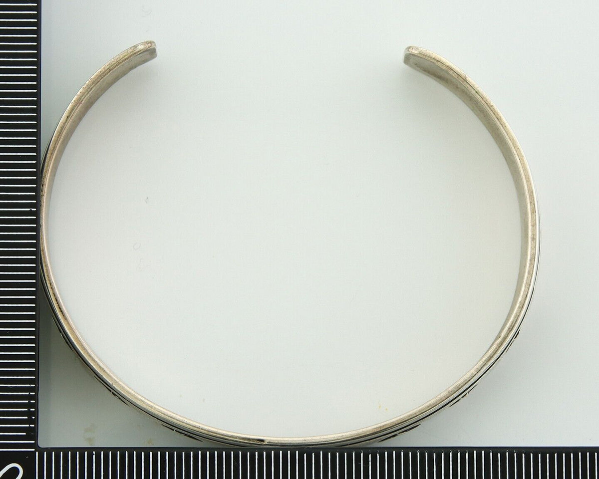 Navajo Bracelet 925 Silver Handmade Cuff Artist Signed Tom Billie C.80's