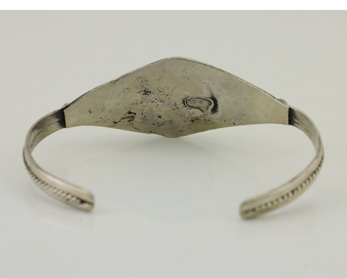 Navajo Bracelet 925 Silver Kingman Turquoise Native American Artist C.80's