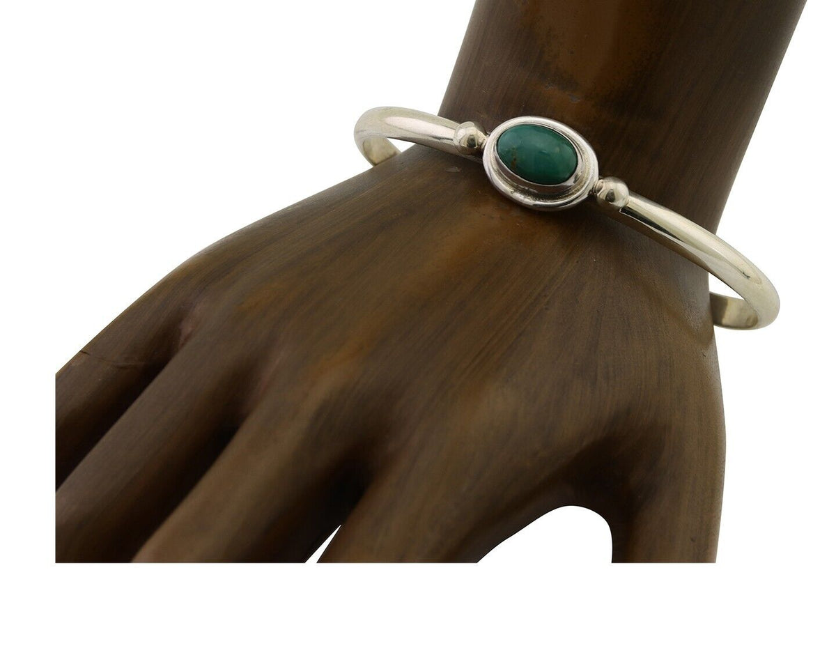 Navajo Kingman Turquoise Bracelet 925 Silver Artist Native American C.80's