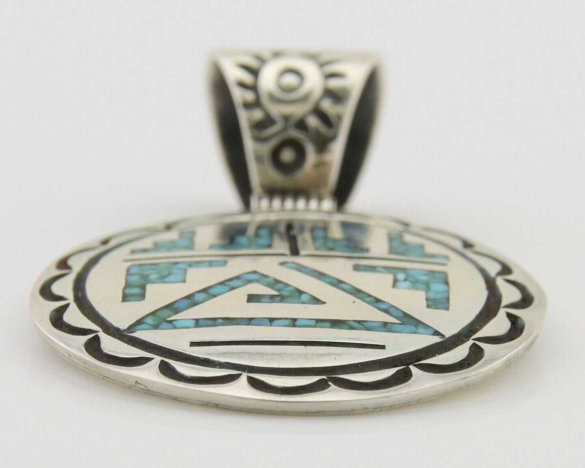 Navajo Necklace 925 Silver Natural Turquoise Artist Signed Stanley Bain C.80's
