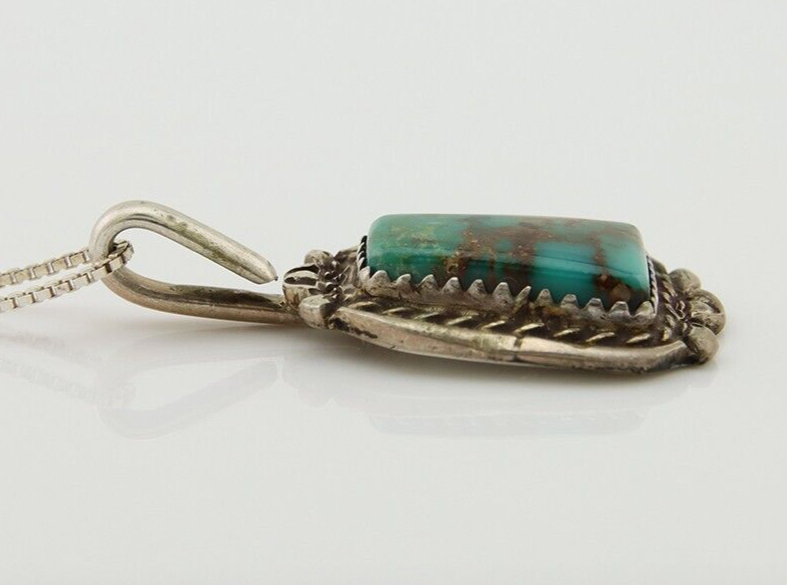 Navajo Necklace 925 Silver Turquoise Artist Signed Billy Eagle C.80's