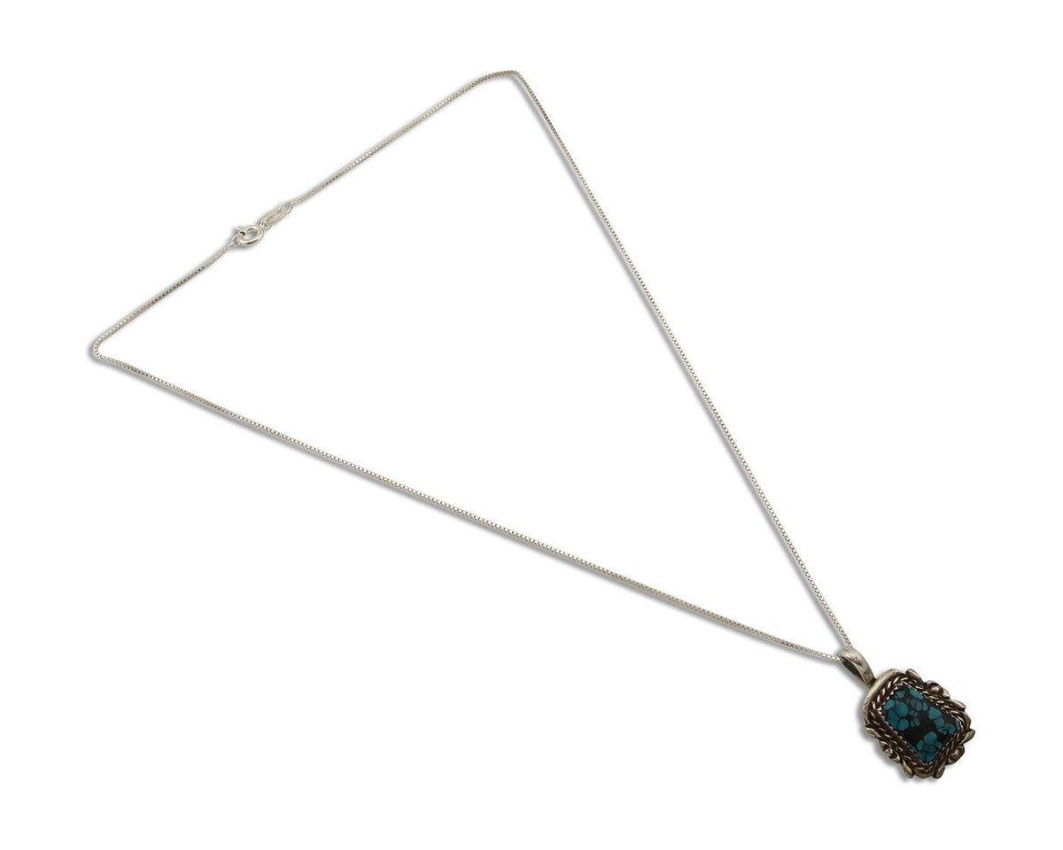 Navajo Necklace 925 Silver Turquoise Artist Signed Billy Eagle C.80's