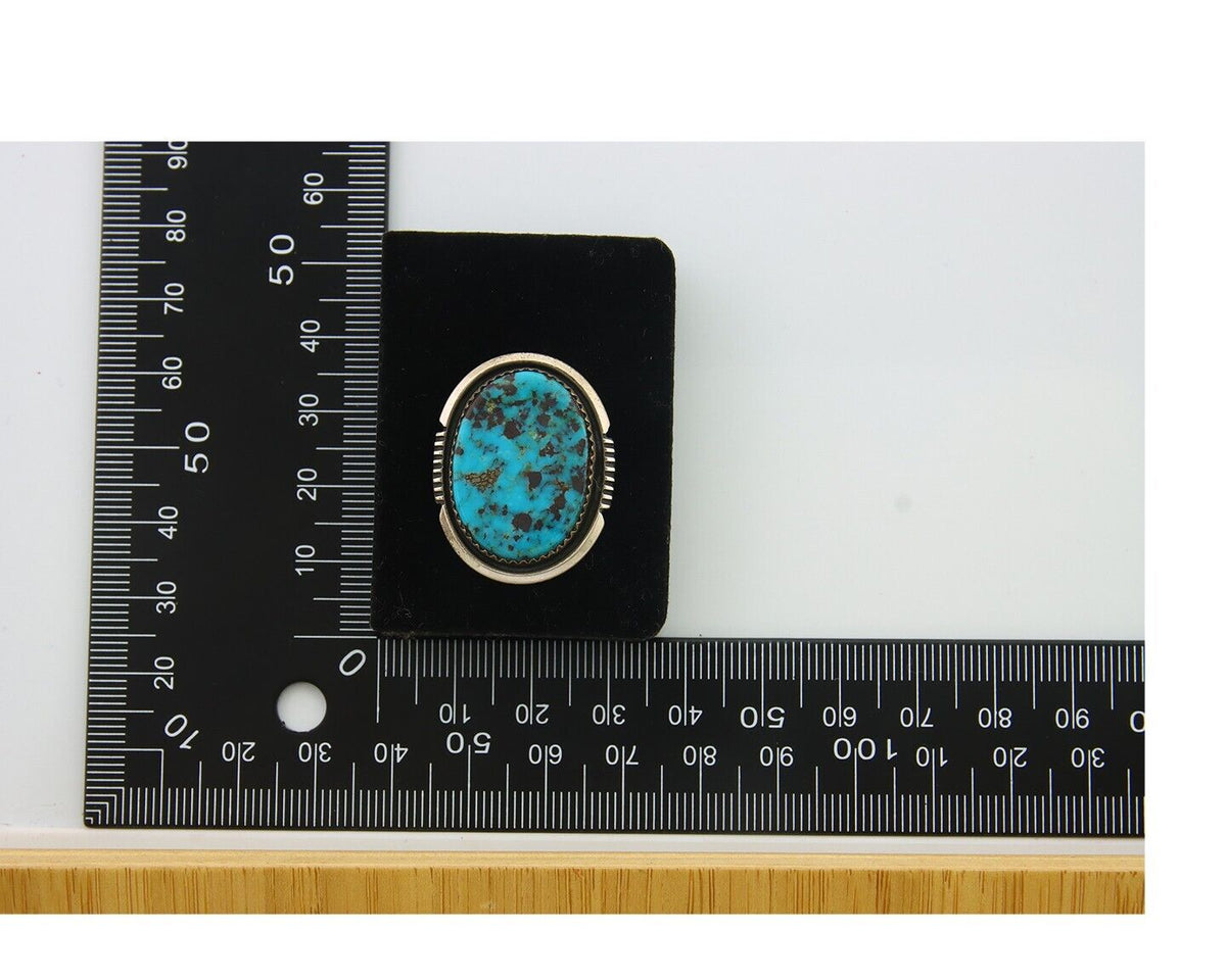 Navajo Earrings 925 Silver Turquoise Artist Signed William Denetdale C.80's