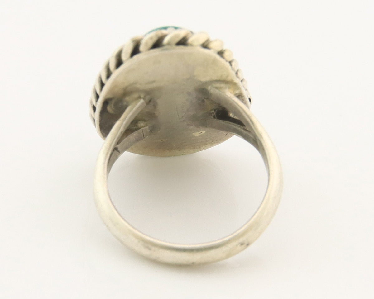 Navajo Toe Ring Sterling Silver Blue Turquoise Vintage Native Artist Size 1.5