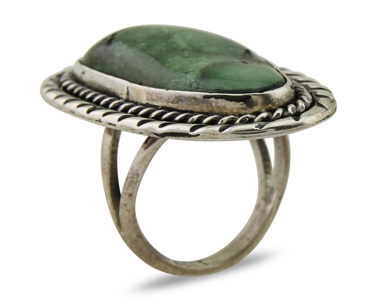 Navajo Ring 925 Silver Damele Turquoise Artist Siged E. A. C.80's
