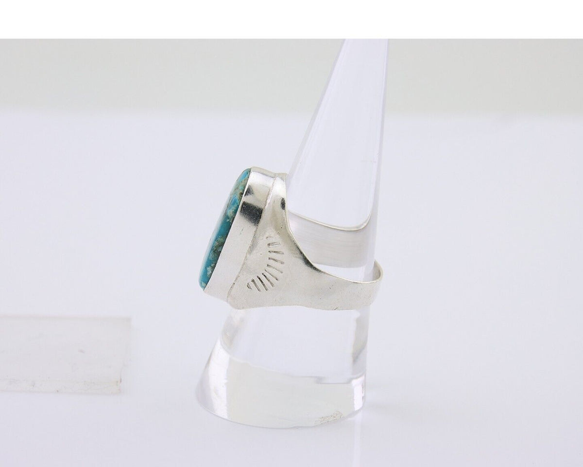 Navajo Handmade Ring 925 Silver Natural Mined Turquoise Artist C.80's