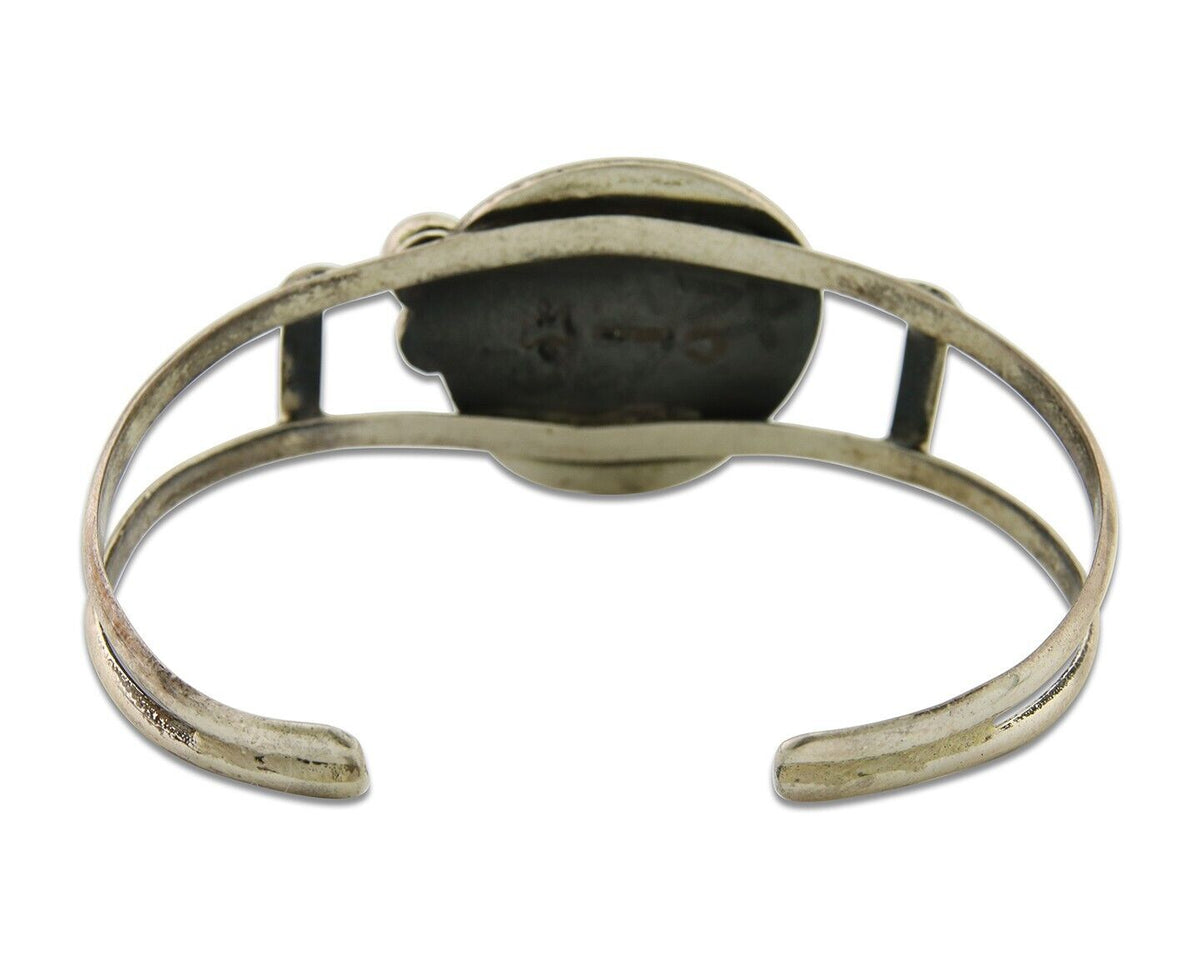 Navajo Bracelet 925 Silver Turquoise Cuff Artist Signed C Montoya C.80's