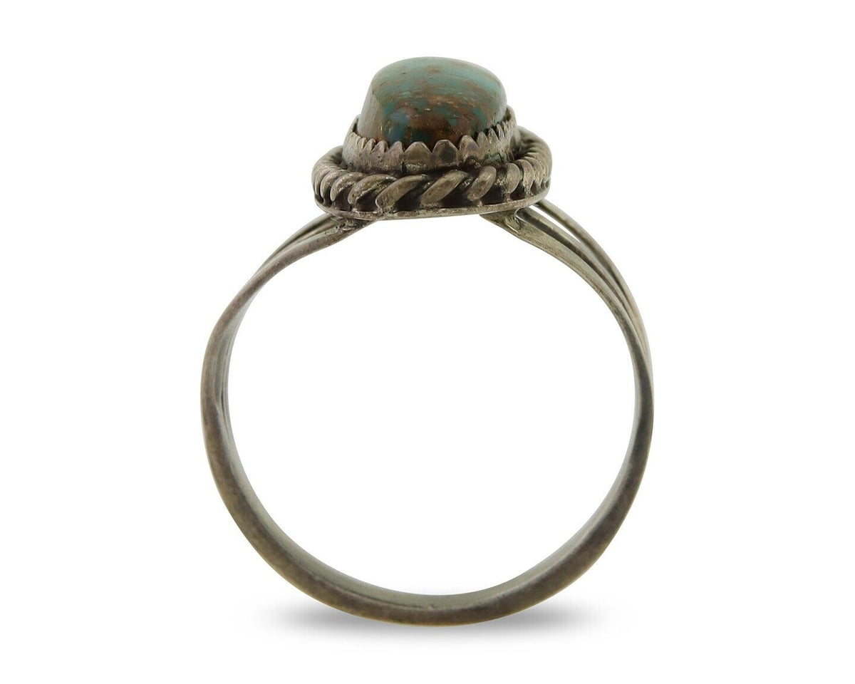 Navajo Ring 925 Sterling Silver Turquoise Native American Artist C.80's