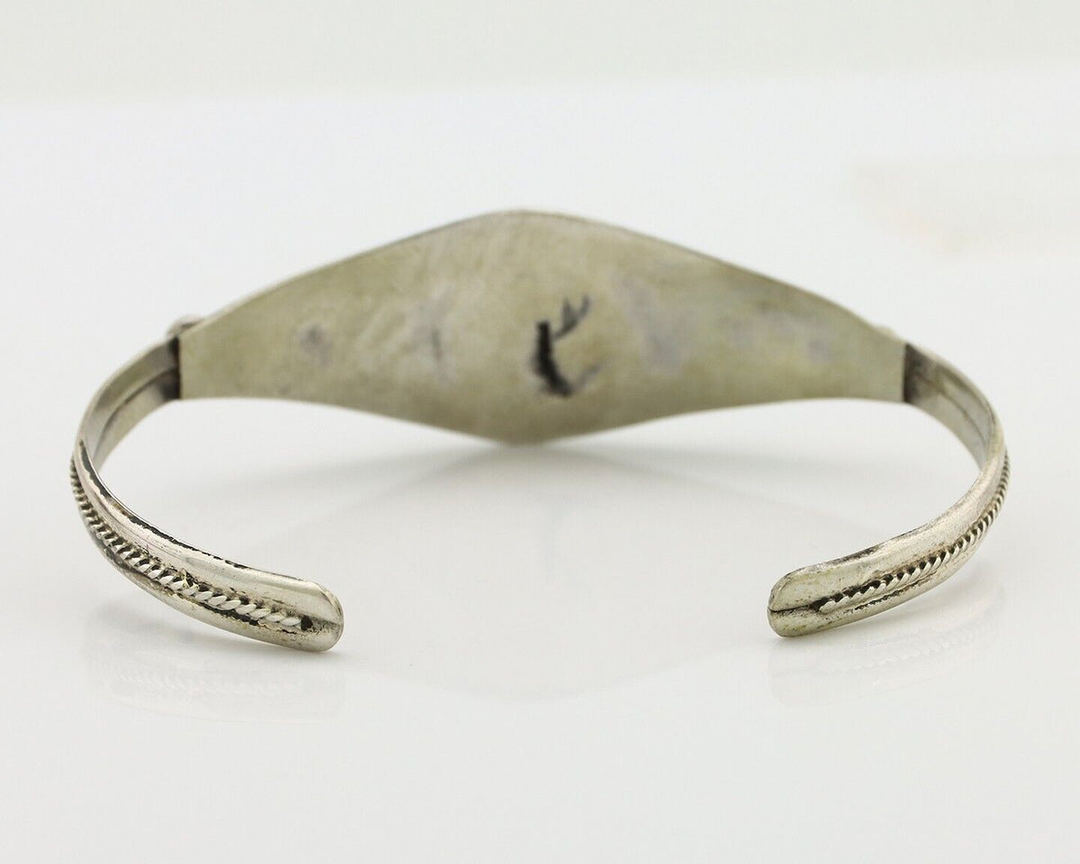 Navajo Bracelet 925 Silver Kingman Turquoise Native American Artist C.80's