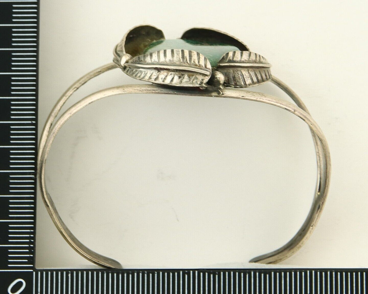 Vintage Navajo Bracelet 925 Silver Natural Aqua Turquoise Native American Artist