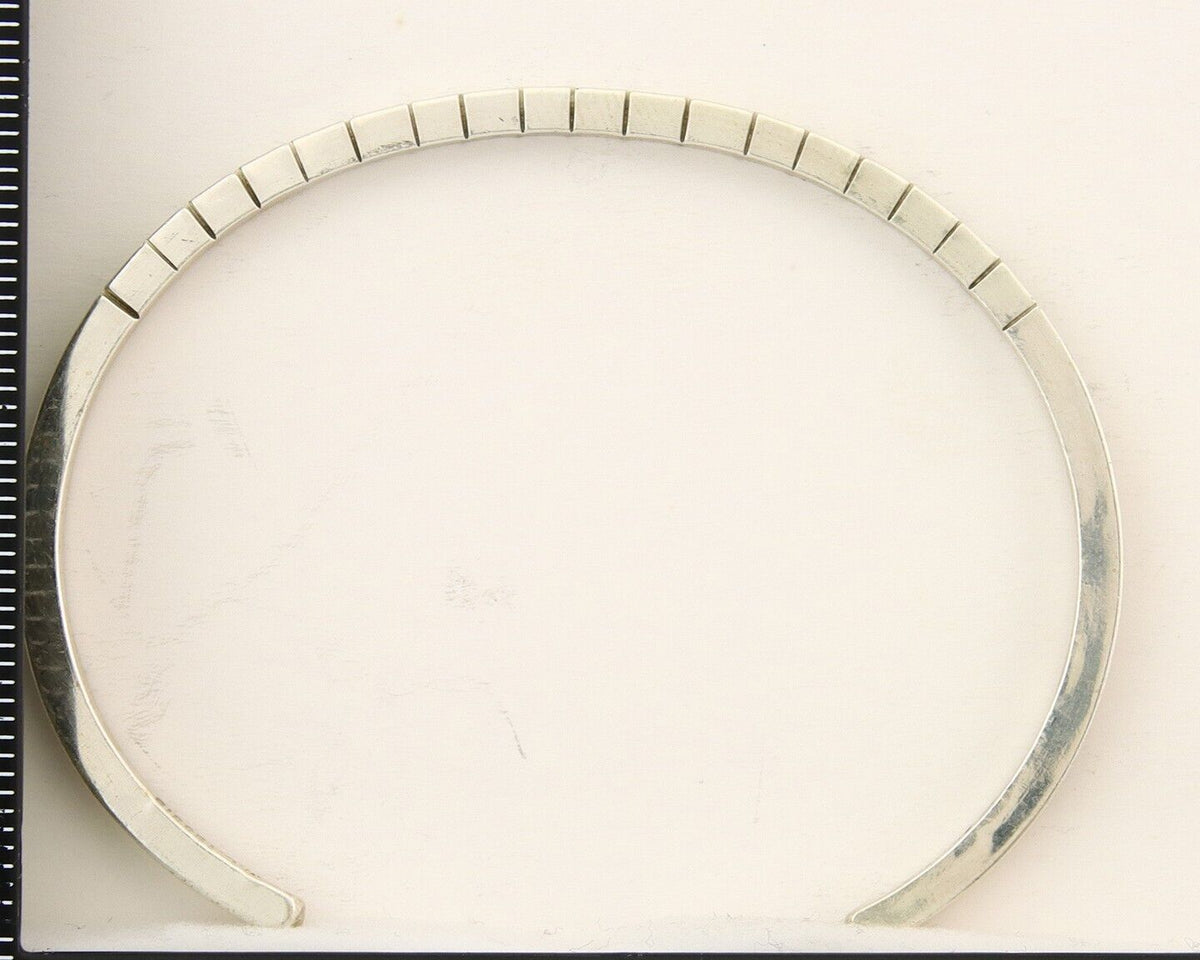 Navajo Bracelet 925 Silver Hand Stamped Signed M.C. ISASIB C.80's