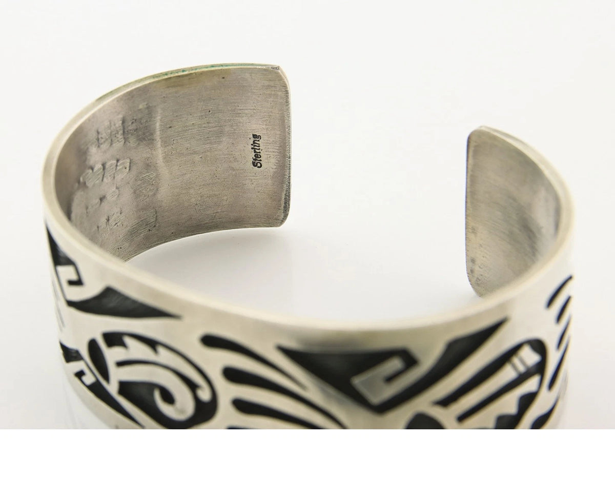 Navajo Cuff Bracelet Sterling Silver Handmade Vintage Native Artist