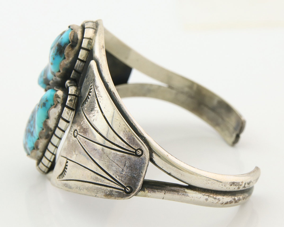 Navajo Bracelet 925 Silver Natural Bisbee Turquoise Cuff Signed Tony Guerro C80s