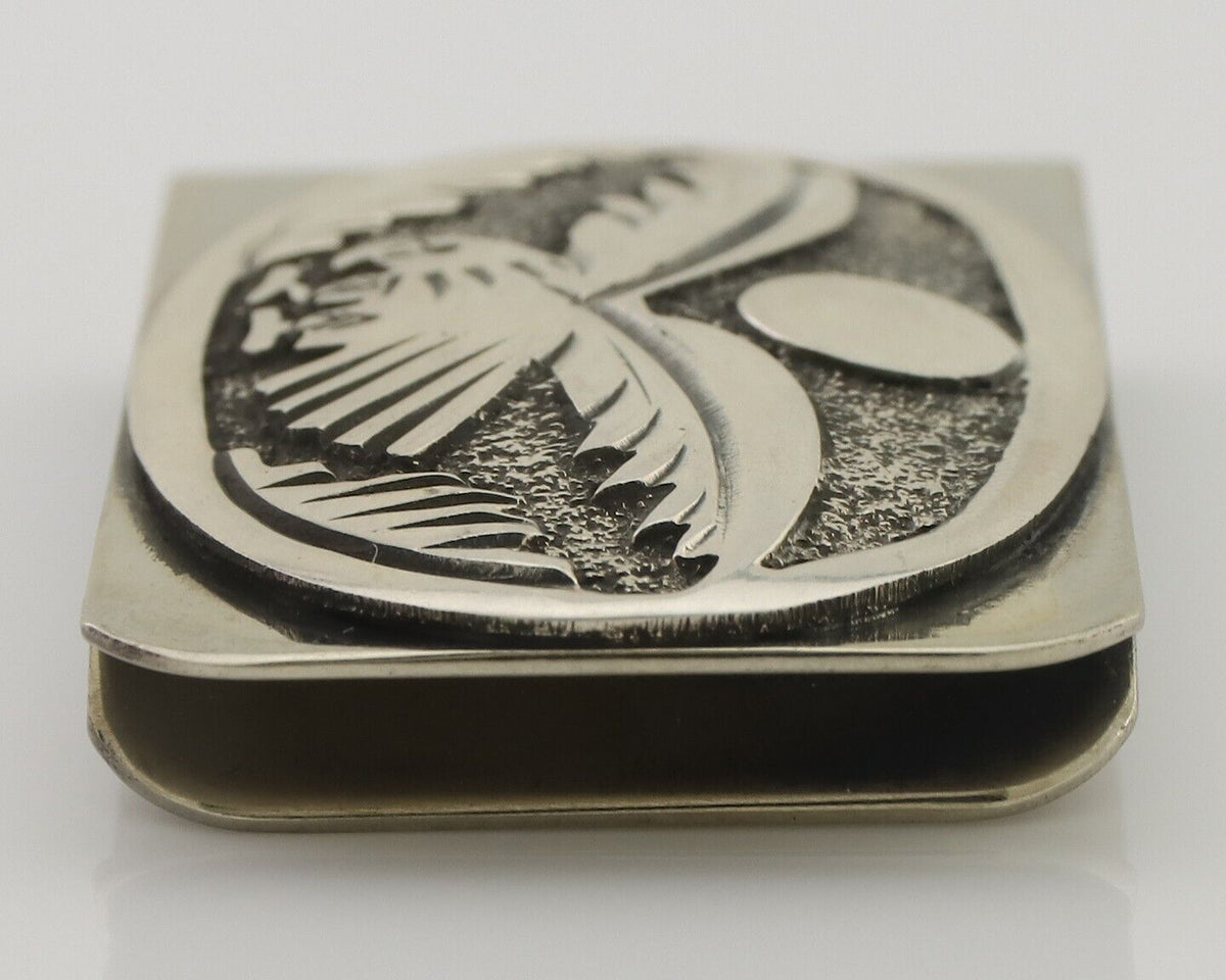 Navajo Eagle Money Clip .925 Silver & .999 Nickle Signed Gibson Gene C.80's