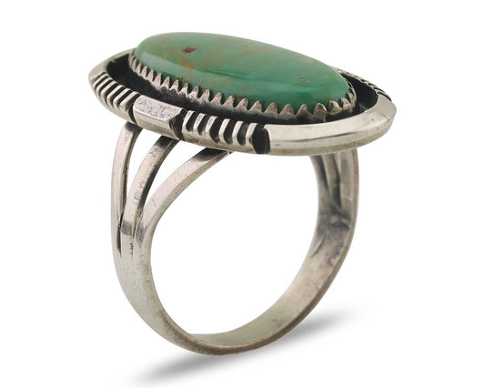 Navajo Ring 925 Silver Natural Turquoise Artist Signed William Denetdale C.80's
