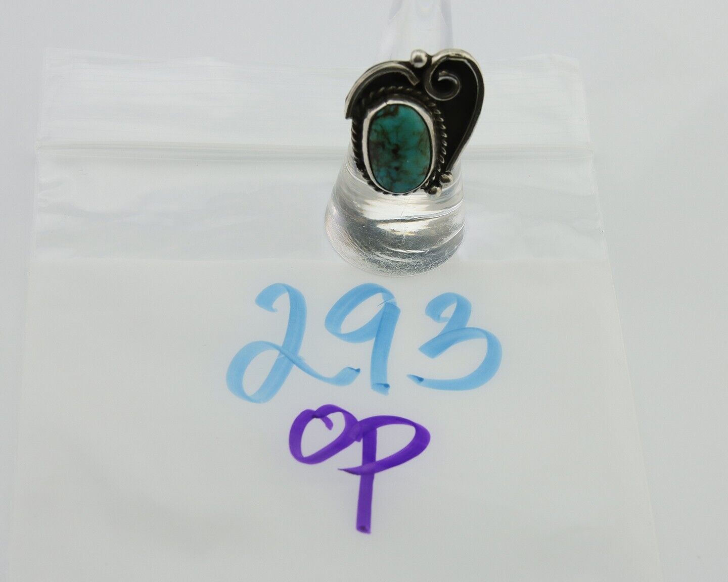 Navajo Handmade Ring 925 Silver Turquoise Native Artist C.80's