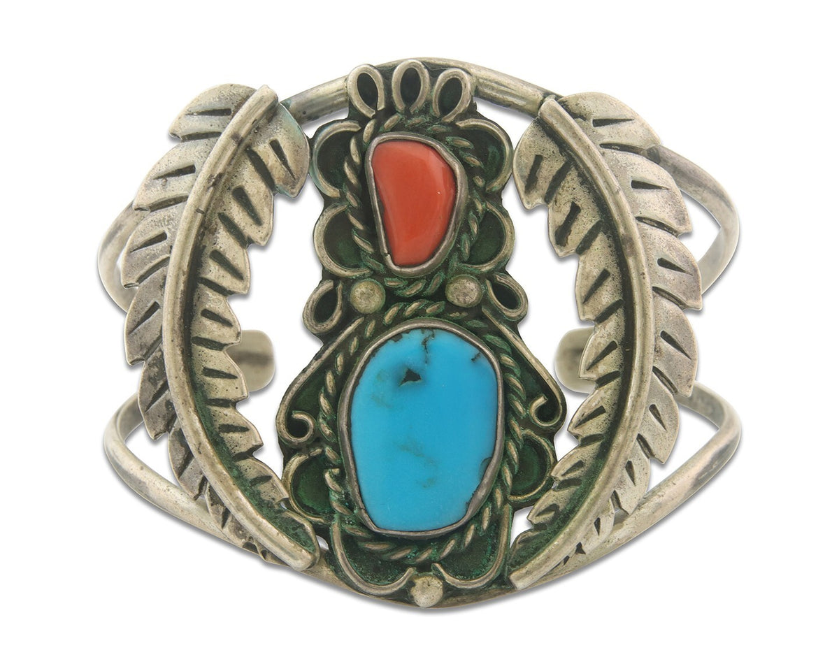 Vintage Navajo Bracelet 925 Silver Handmade Authentic Gemstone Traditional