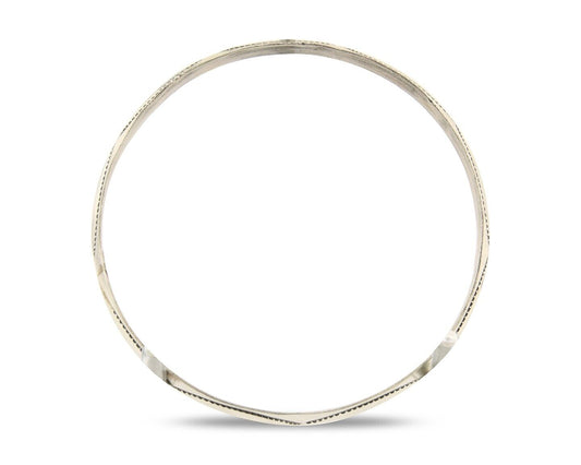 Navajo Bangle Bracelet 925 Silver Hand Stamped Triangle Native Artist C.80's