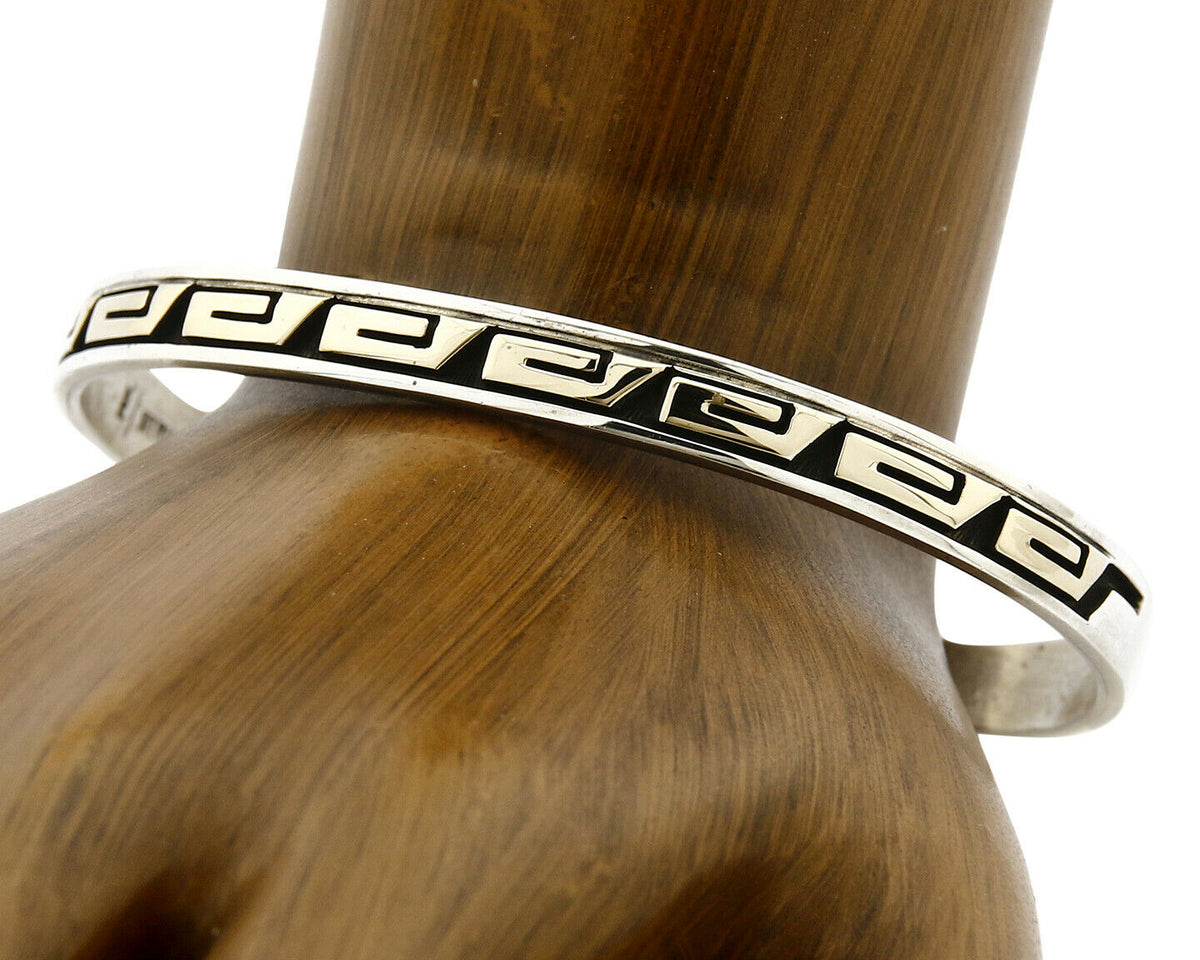 Navajo Mike Begay Bracelet .925 Silver & 14k Solid Gold Cuff C.80's