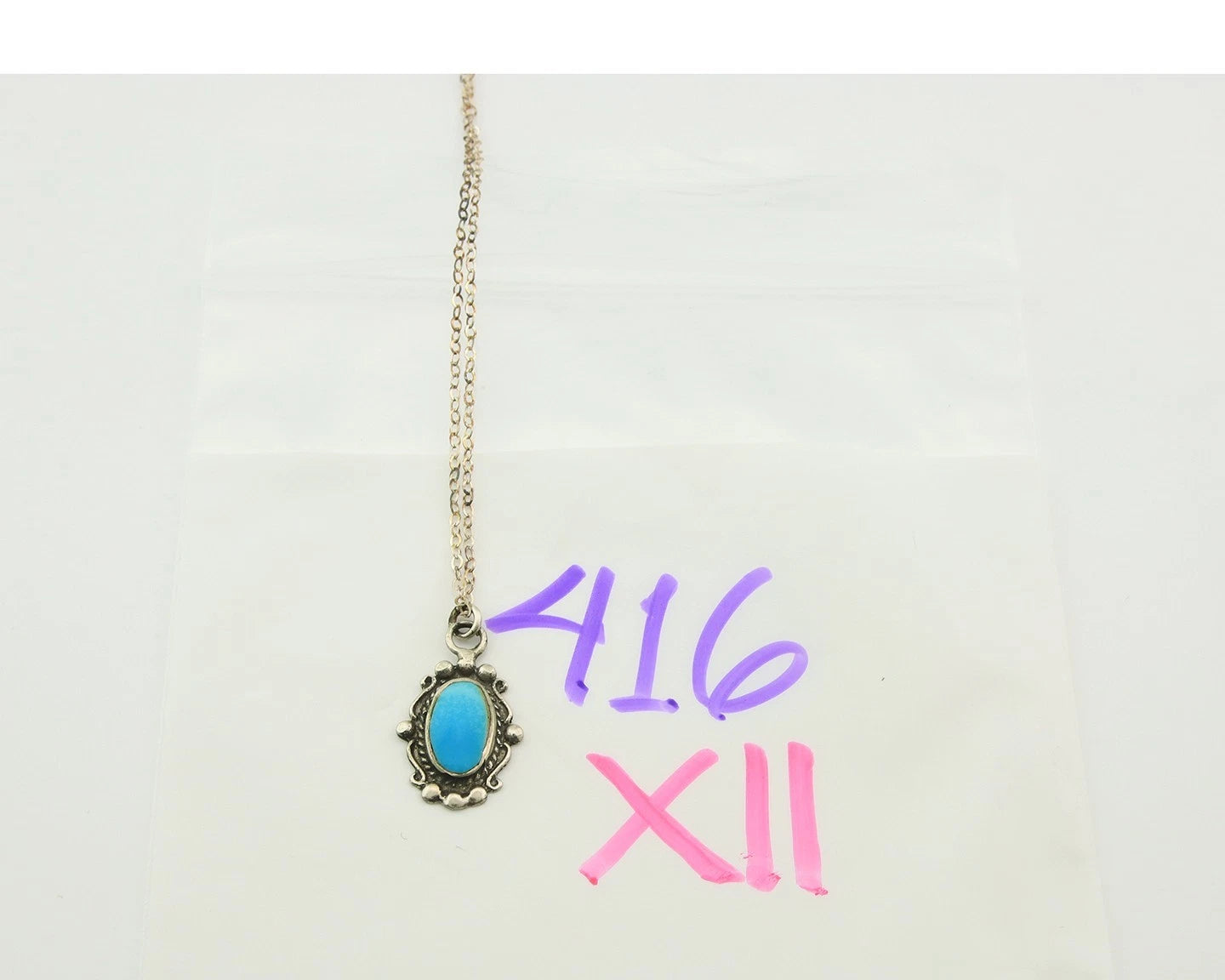 Navajo Necklace Sterling Silver Natural Blue Turquoise Handmade Vintage
