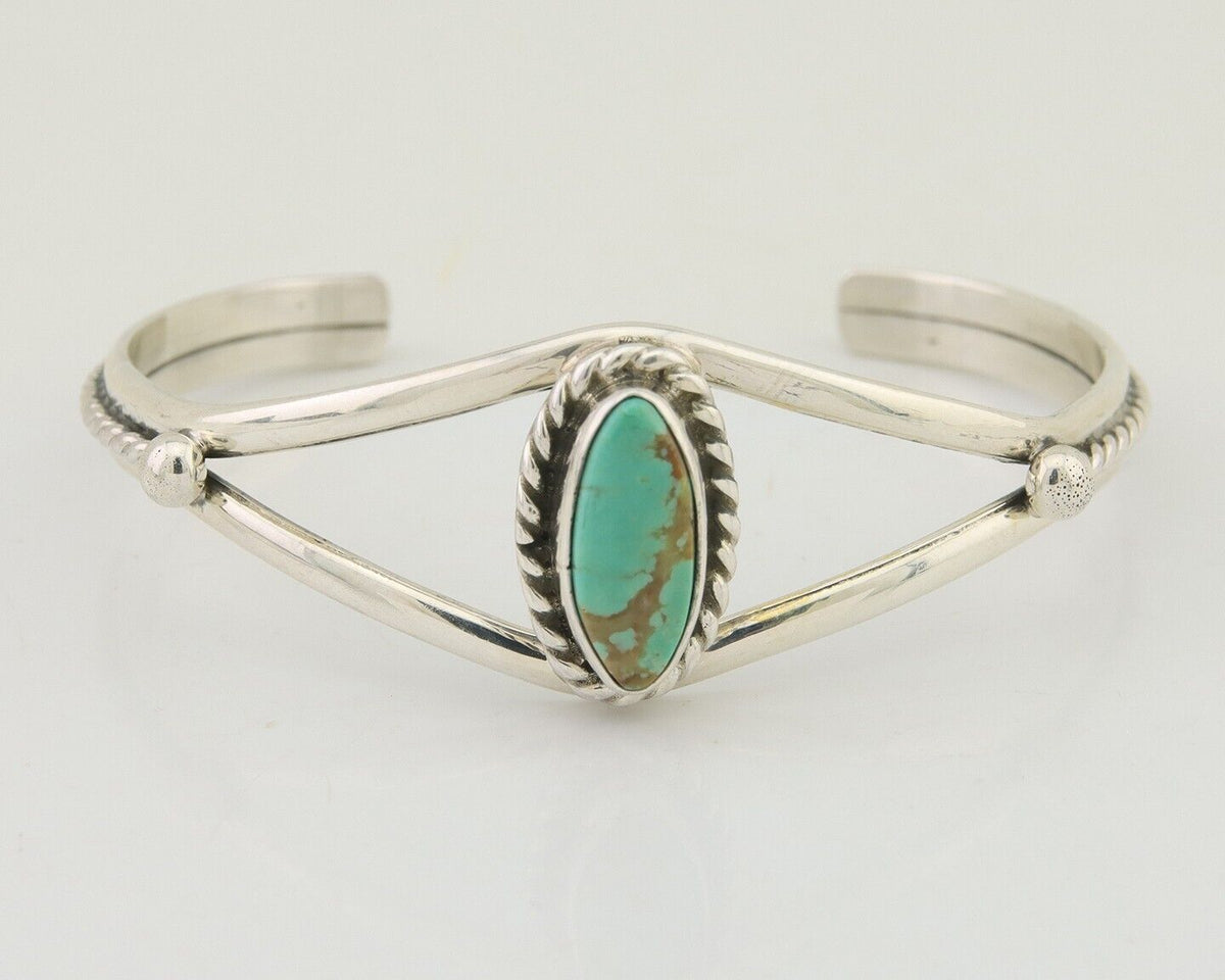 Navajo Bracelet 925 Silver Blue Turquoise Artist Signed Gecko C.80's