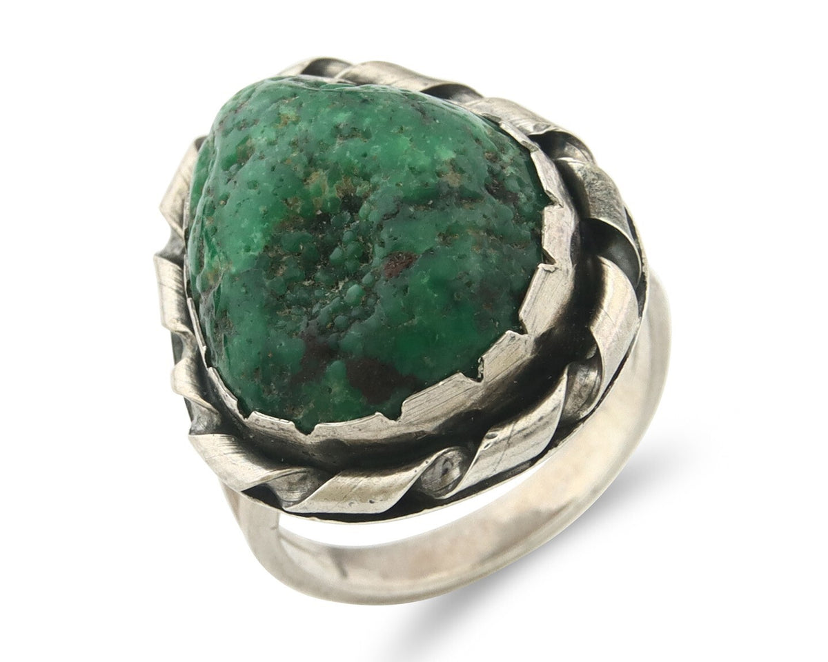 Vintage Navajo Ring 925 Sterling Silver Turquoise Handmade Size 8.0