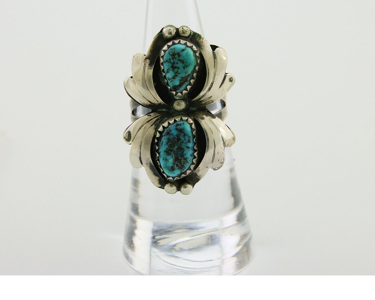Navajo Ring 925 Silver Sea Foam Turquoise Native American Artist C.80's
