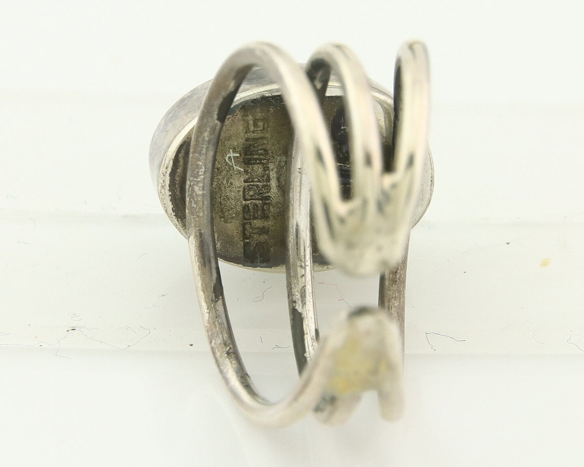 Vintage Navajo Ring Sterling Natural Gemstone Native Artist Size 6.5