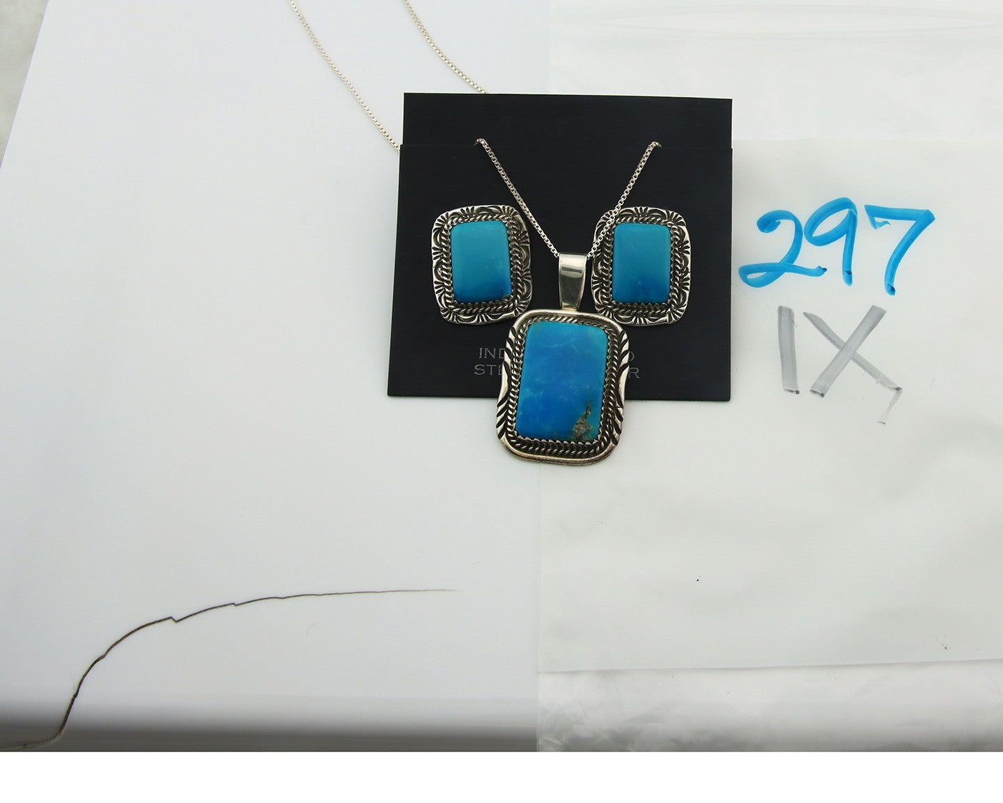 Navajo Necklace Earrings Set Sterling Silver Turquoise Vintage Signed Begay
