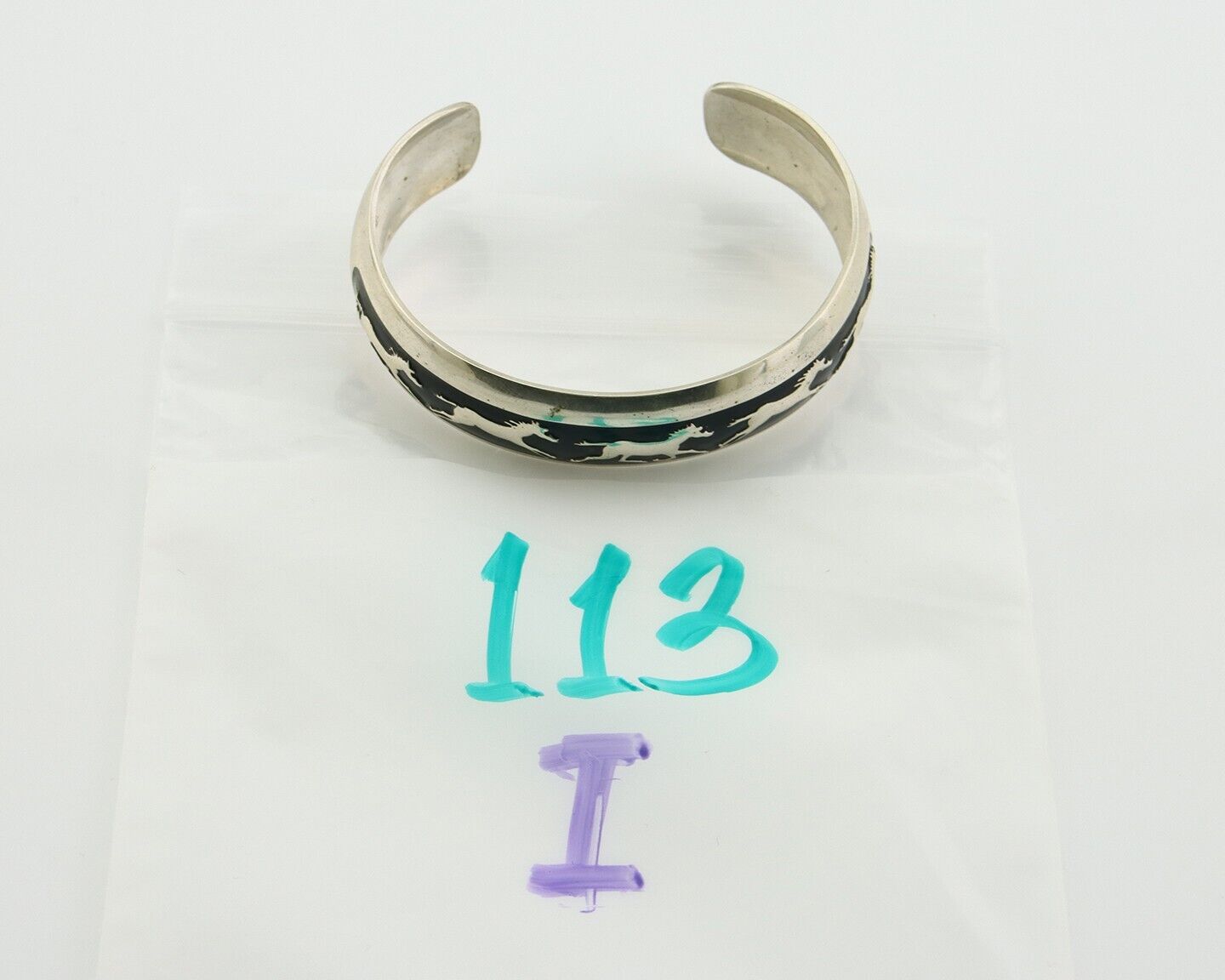 Navajo Bracelet 925 Silver Handmade Cuff Artist Signed B Webb C.80's