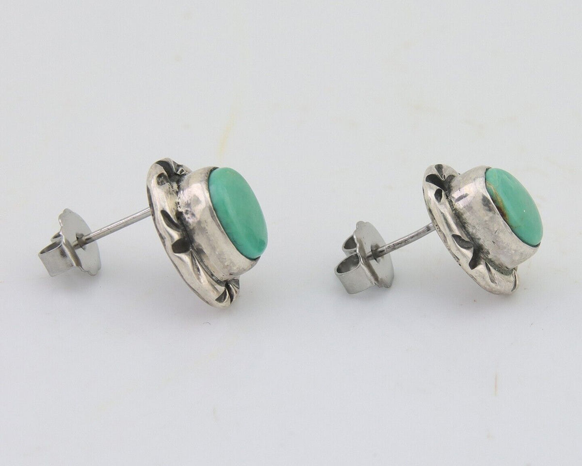 Navajo Earrings 925 Silver Turquoise Native American Artist C.80's