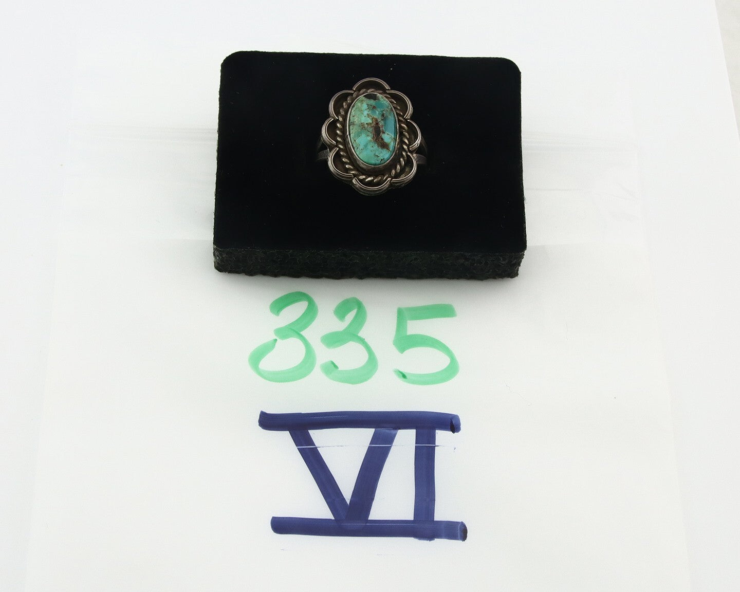 Vintage Navajo Ring 925 Sterling Silver Turquoise Handmade Size 7.5