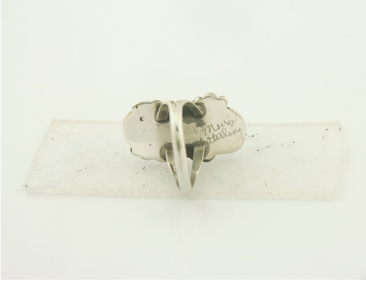 Vintage Navajo Ring 925 Sterling Natural Gemstones Signed Justin Morris Sz 9.0
