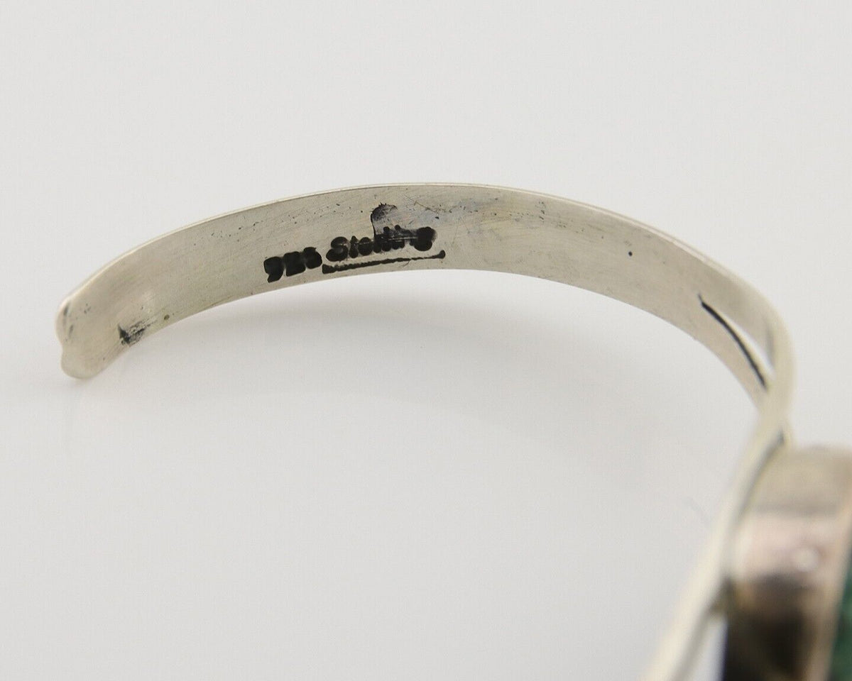 Navajo Natural Southwest Turquoise Bracelet 925 Silver Artist Native American