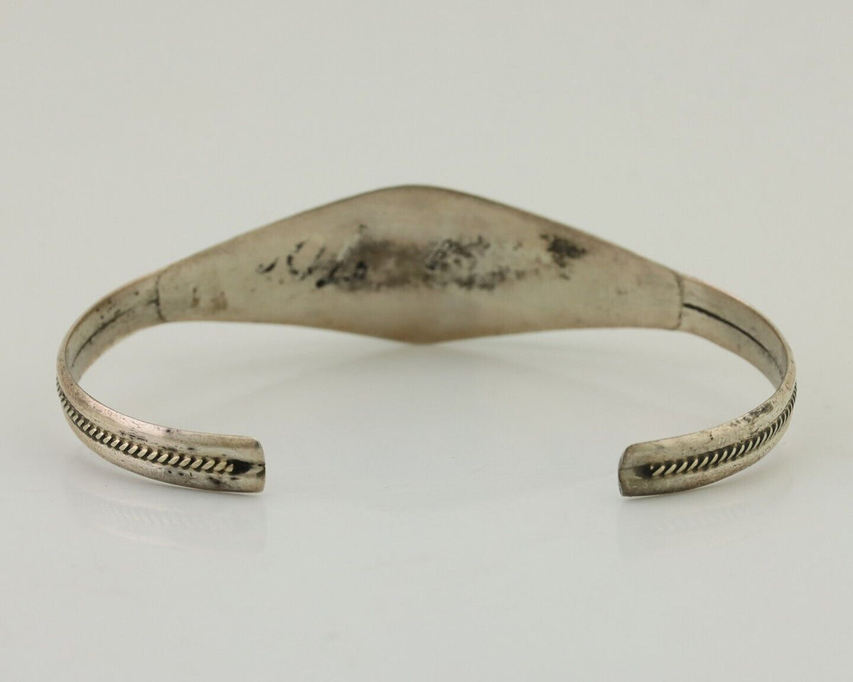 Navajo Bracelet 925 Silver Kingman Turquoise Native American Artist C.80's