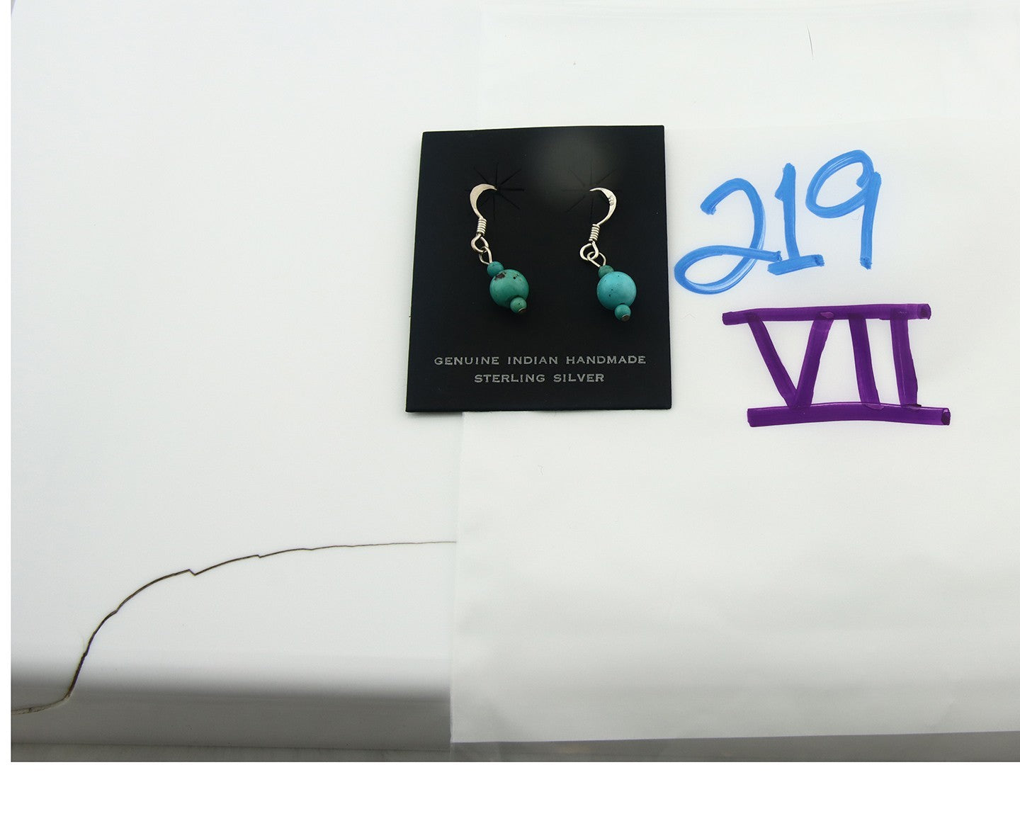 Navajo Earrings Sterling Silver Turquoise Dangle Vintage Authentic