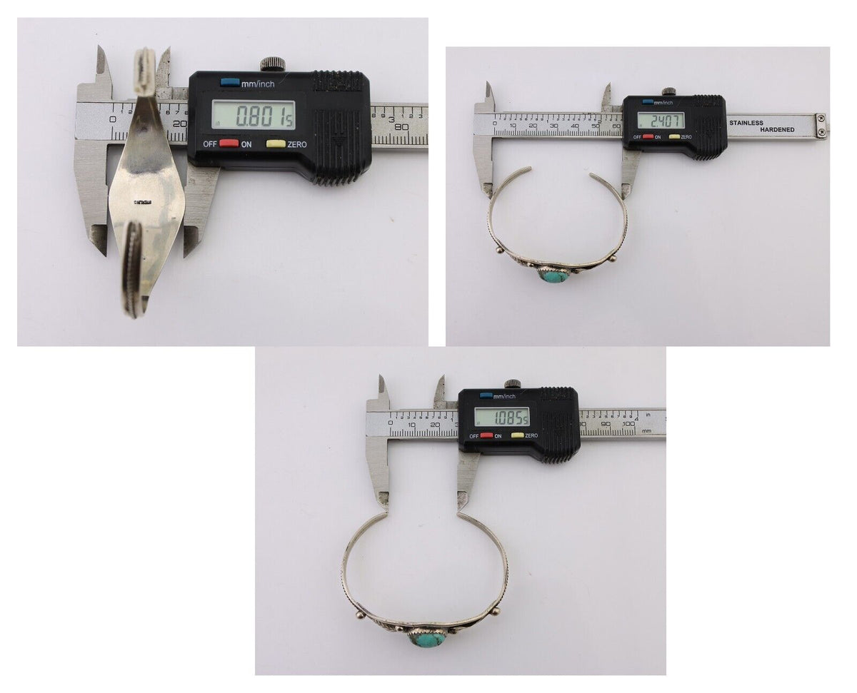 Navajo Handmade Bracelet 925 Silver Arizona Turquoise Native American C.80's