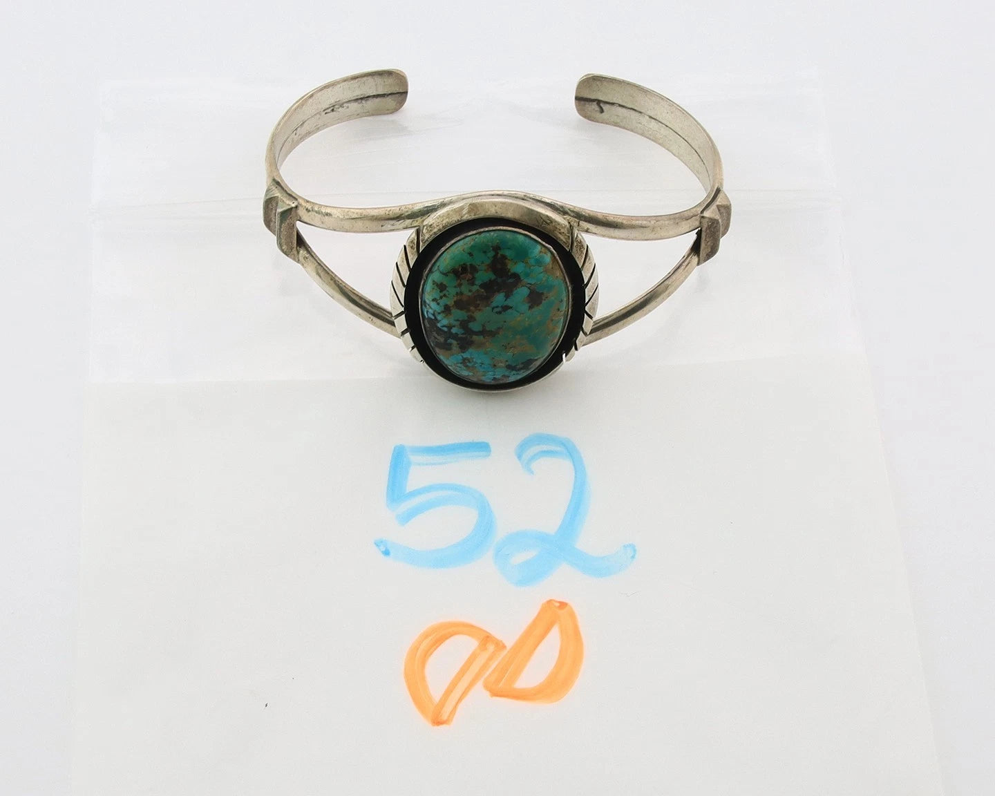 Navajo Cuff Bracelet Sterling Silver Vintage Turquoise Handmade Signed Sunrise