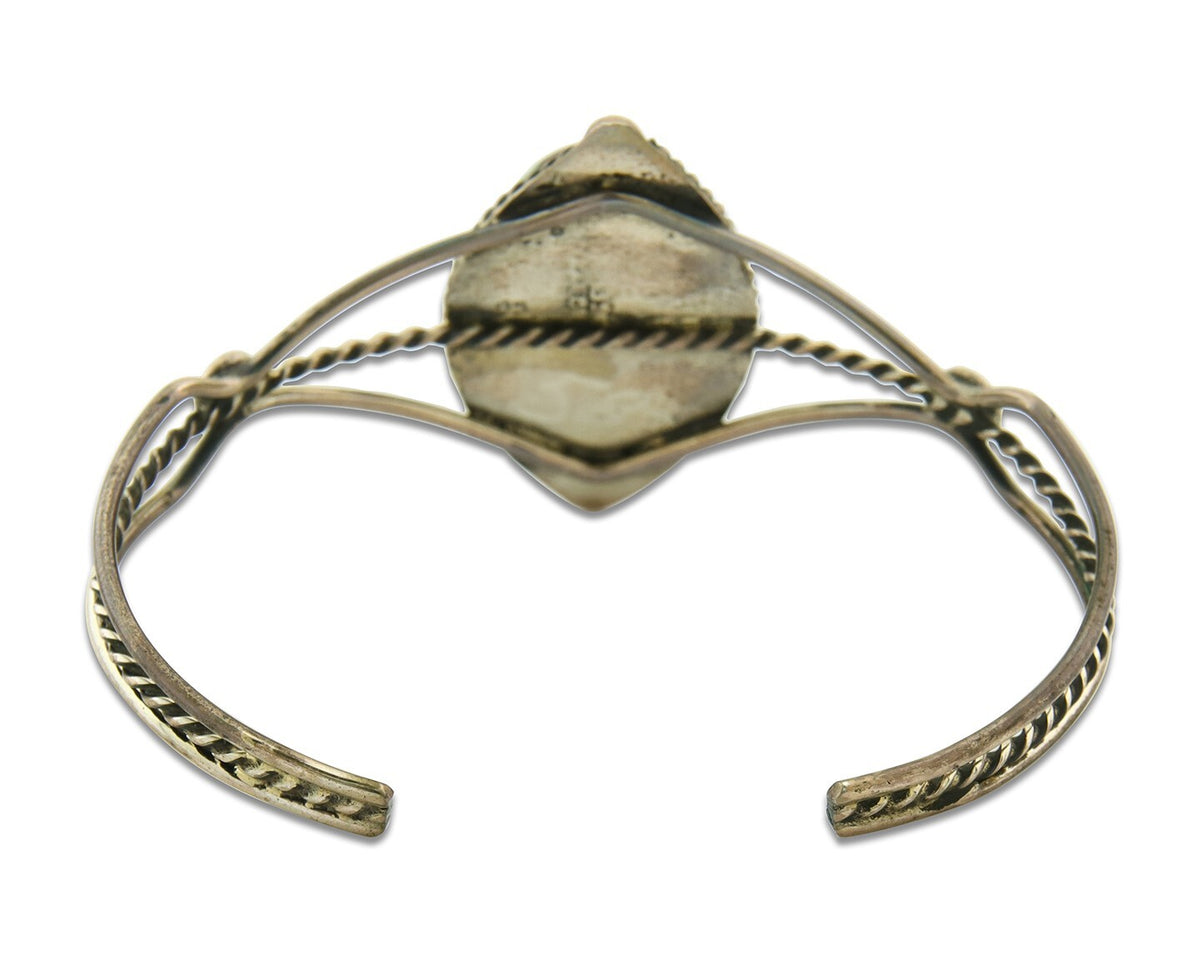 Navajo Bracelet 925 Silver Natural Blue Turquoise Native American Artist C.80s