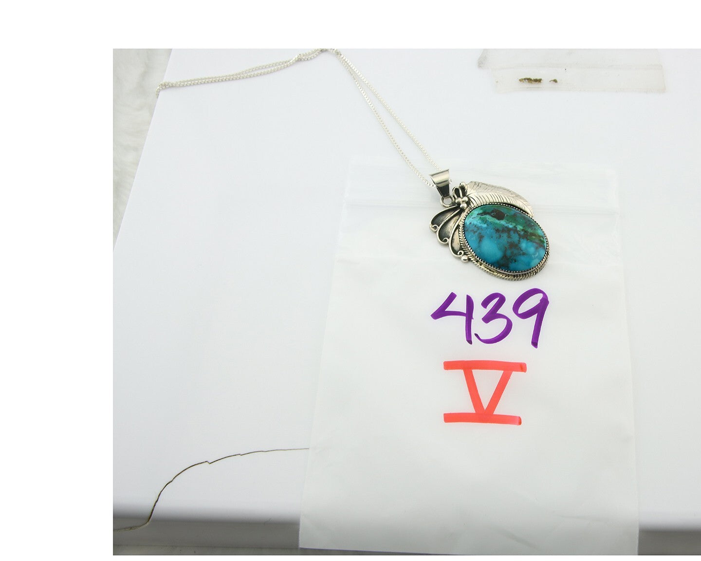 Navajo Sterling Silver Necklace Turquoise Authentic Vintage Signed WL