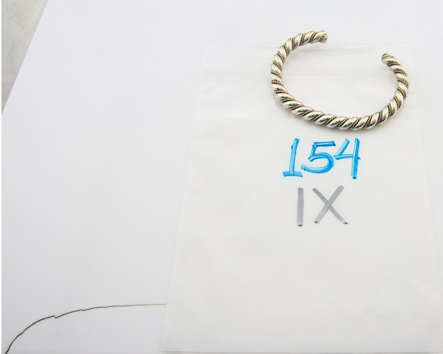 Navajo Twist Bracelet Sterling Silver Gold Authentic Vintage Native Artist 6mm