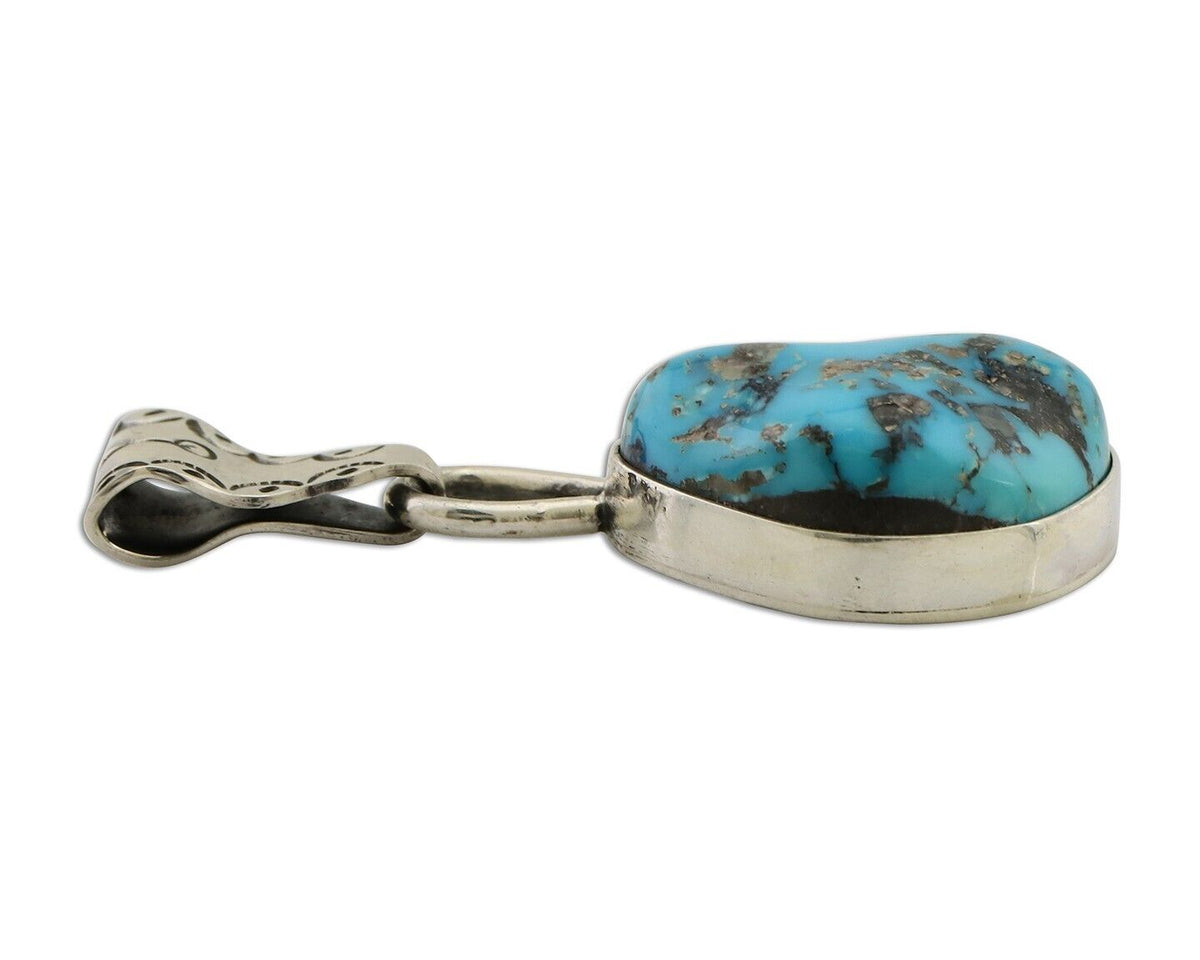 Navajo Necklace Pendant 925 Silver Turquoise Artist Tony Guerro C.80's